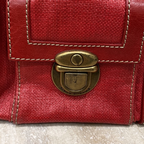 MARC JACOBS Red Coated Canvas Venetia Satchel Bag - Picture 5 of 14